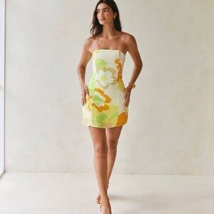 Sabo skirt NWT Lavina yellow floral mini dress size small